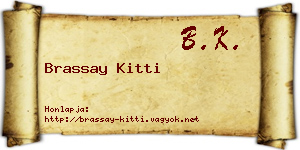 Brassay Kitti névjegykártya